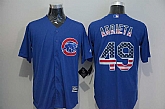 Chicago Cubs #49 Jake Arrieta Blue USA Flag Fashion Stitched MLB Jersey,baseball caps,new era cap wholesale,wholesale hats